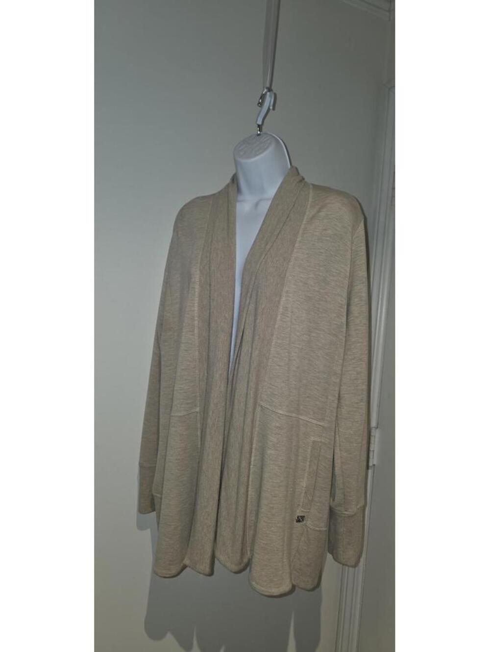 Calvin Klein Women's M Beige Knit Open Front Cardigan Sweater